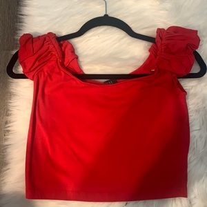 Red crop top